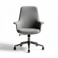 Cadeira giratória em tecido cinza com base metálica 55 x 60 x 90cm