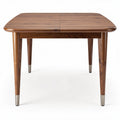 Mesa de jantar de madeira escura com acabamento em metal 120 x 80 x 75cm